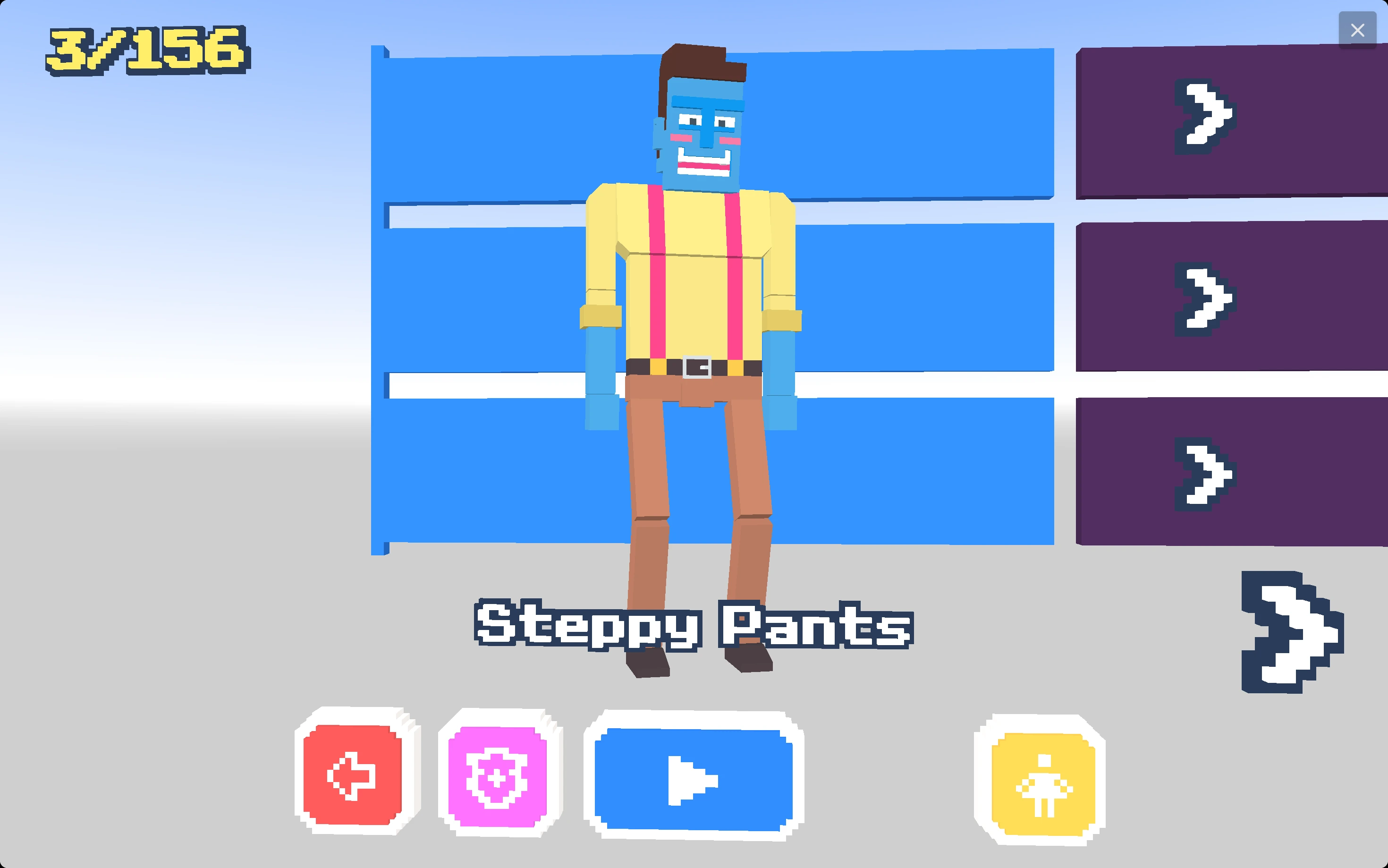 Wacky Steps late-run gameplay image